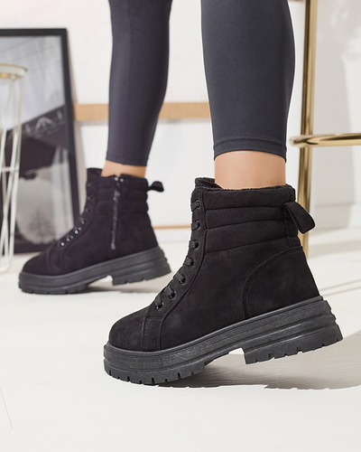 Женские утепленные ботинки-трапперы в черном колозре Tivica - Обувь