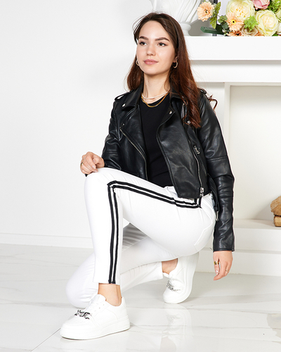 Ladies' white pants with stripes - Clothing