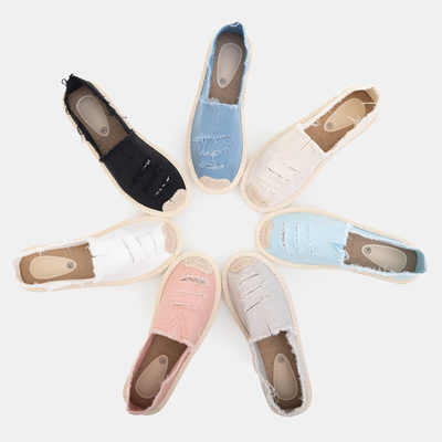 Beige espadrilles for women with cutouts Riev - Footwear