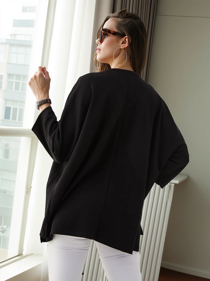 Royalfashion Women's viscose blouse with rhinestone inscriptions