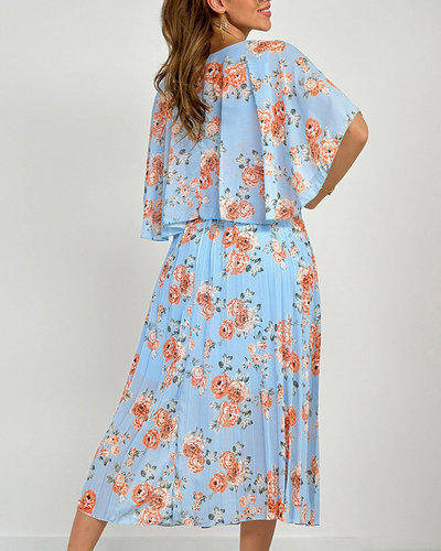 Royalfashion Women's pleated floral midi dress