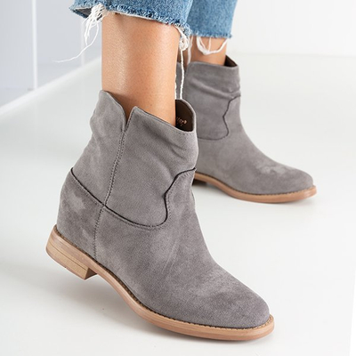 Gray cowboy boots on a covered wedge Terband - Footwear