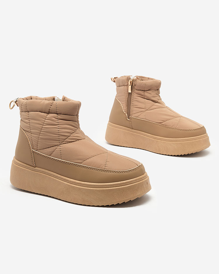 Royalfashion Women's slip-on snow boots in brown color Armeda