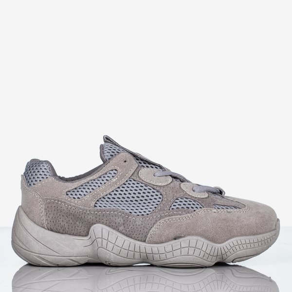 Gray women's sneakers with a thick sole Crisscross - Footwear