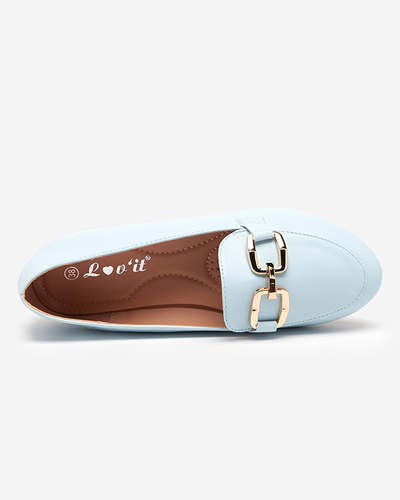 Blue ladies loafers in eco-leather Kesine - Footwear