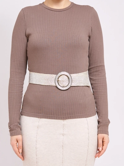 Rrip i gjerë i thurur për pantallona për femra