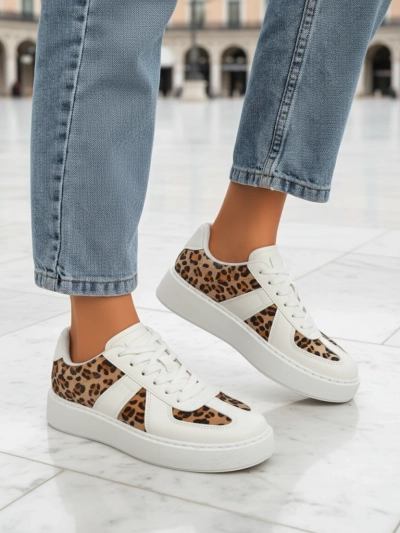 Sneakers Lav Calista Leopardia – Alba Cutis Eco Textilia Ver V cm