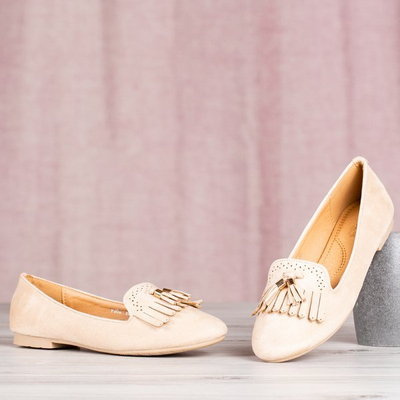 Taussima fringed beige moccasins - Footwear