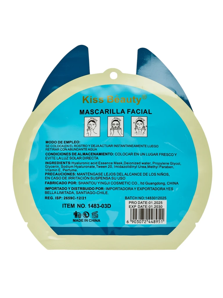 Sheet face mask cat with hyaluronic acid – moisturizing