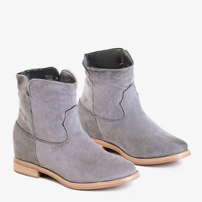 Gray cowboy boots on a covered wedge Terband - Footwear
