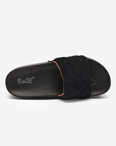 OUTLET Women's black quilted sandals on the Koriner platform - Footwear