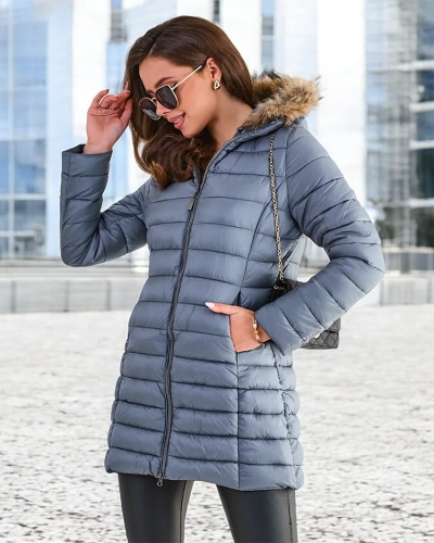 Женский стеганый зимний пуховик Royalfashion