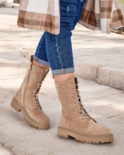 Женские ботильоны на шнуровке Royalfashion Ronuw