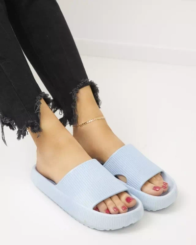 OUTLET Синие резиновые тапочки с тиснением Olinda - Обувь