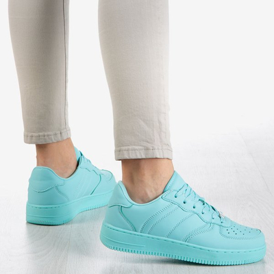 Miętowe niskie buty sportowe na platformie Dancer - Obuwie