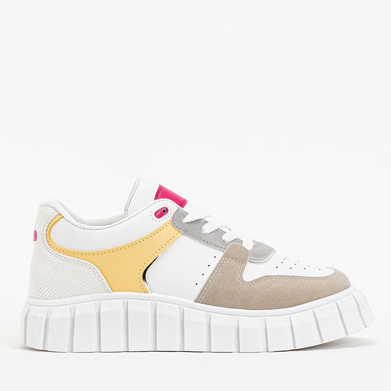 Beige and white Nortelo women's sports shoes - Footwear