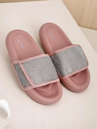 Royalfashion Women's Flat Sole Flip Flops Sparkle Step