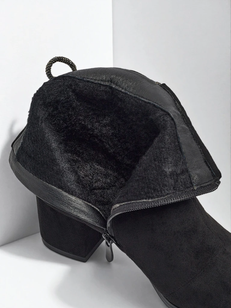 Женские ботильоны из эко-замши на каблуке Ornella