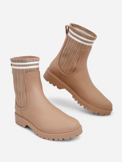 Royalfashion Women's rain boots with a higher fabric insert Scarlesa