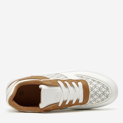 Women's white sports shoes with Glou print - Footwear