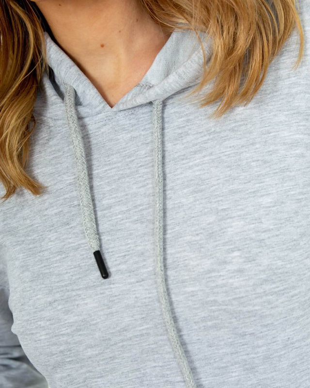 Light gray knee-length women's sweatshirt dress - Clothing