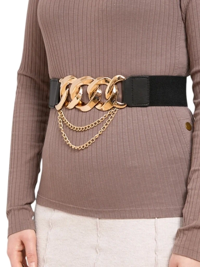 Wide women's elastic pants belt
