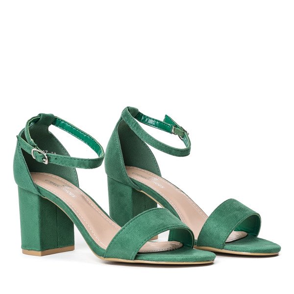 Green sandals with eco-leather on the Cefalia pillar - Footwear 1
