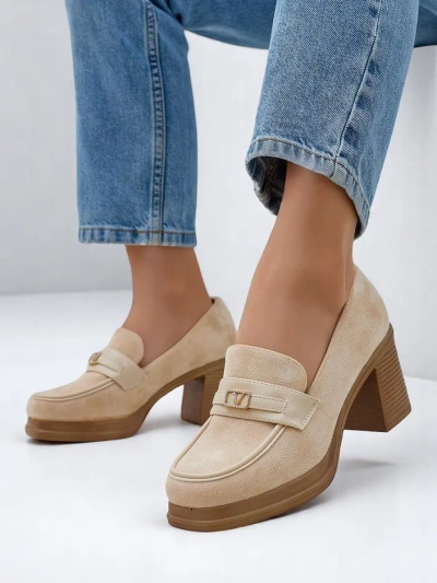 Royalfashion women’s block-heel loafers Evelay