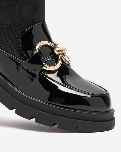 Melni sieviešu zābaki ar zeķēm Accioi- Footwear