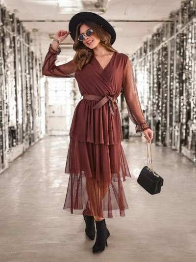 Royalfashion Women's long dress with ruffles