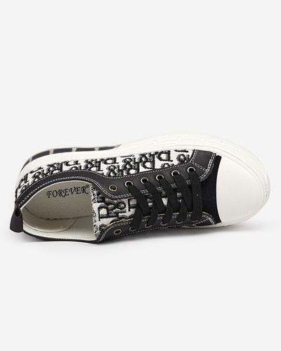 Sneakers Livia in Black and White with Platform