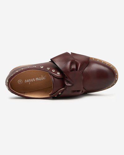 Maroon women's shoes with Entera bow - Footwear