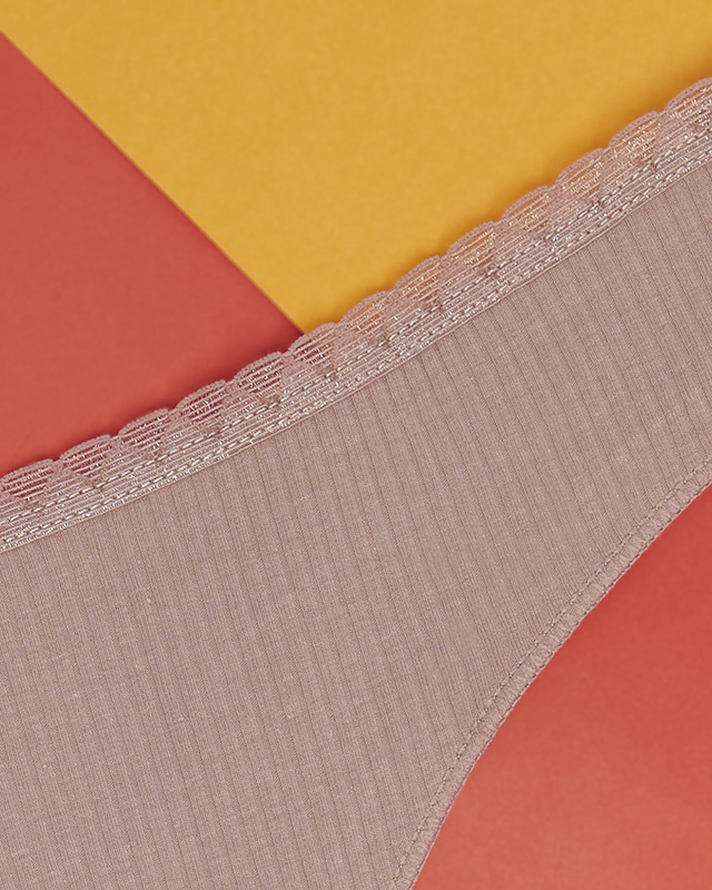 Coral women's ribbed thongs - Underwear