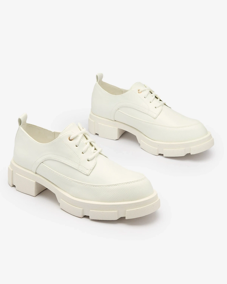 Royalfashion Белые женские полуботинки на сплошной подошве Модные полуботинки