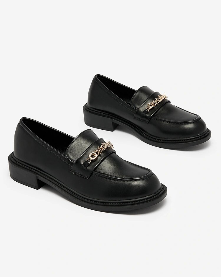 Royalfashion Lacquered women's moccasins in black Kerifi