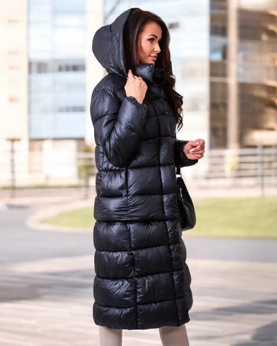 Royalfashion Melna sieviešu ziemas jaka