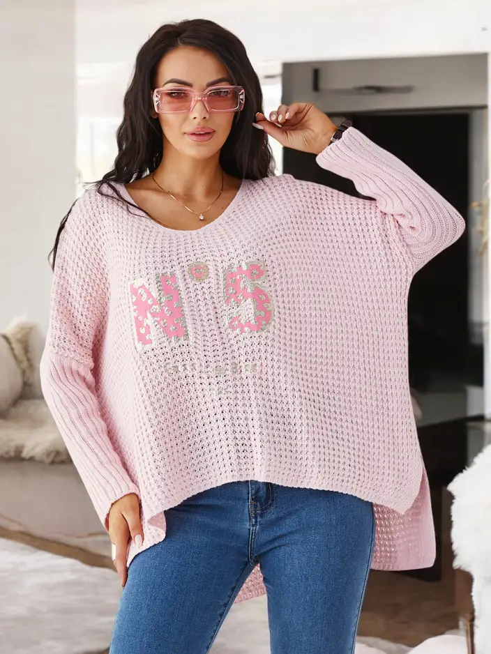 Royalfashion Sieviešu akrila džemperis ar rakstiem