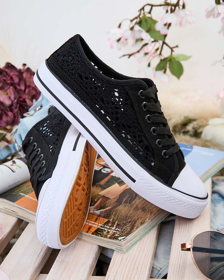 Calista Nero sieviešu sporta apavi ar mežģīnēm, elpojoši - kolekcija Vasara/Pavasaris