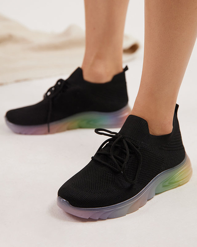 Black women's sports shoes with Afin colored sole- Footwear