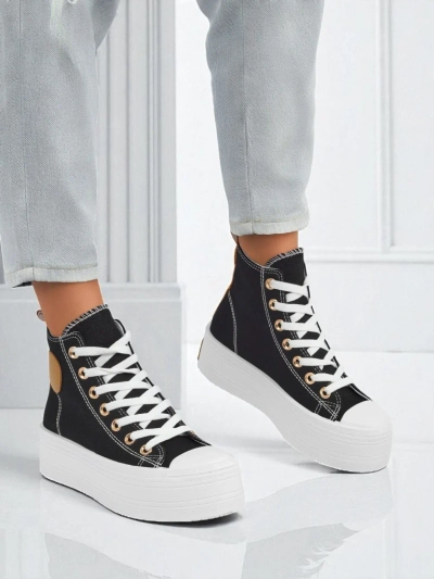 Women's Callisto Nero platform sneakers, fabric, black, summer/autumn