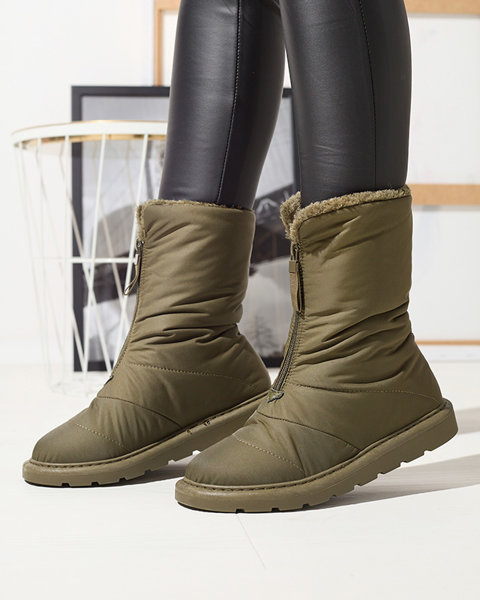 Темно-зеленые женские сапоги a'la snow boots Tirigga- Footwear