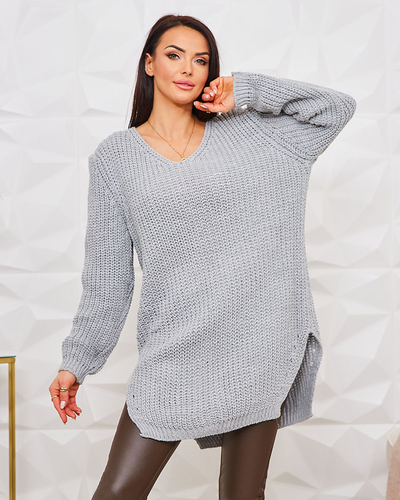 Royalfashion Удлиненный женский вязаный свитер