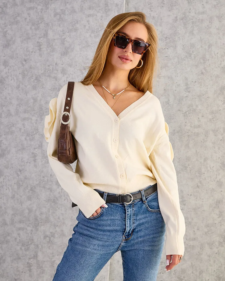 Женский свитер с расстегнутыми пуговицами Royalfashion