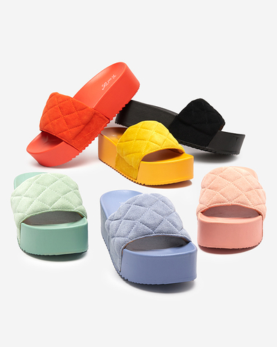 OUTLET Women's black quilted sandals on the Koriner platform - Footwear