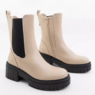OUTLET Beige boots Lemmt - Footwear