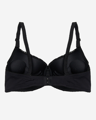 Black women's bra with lace insert - Underwear