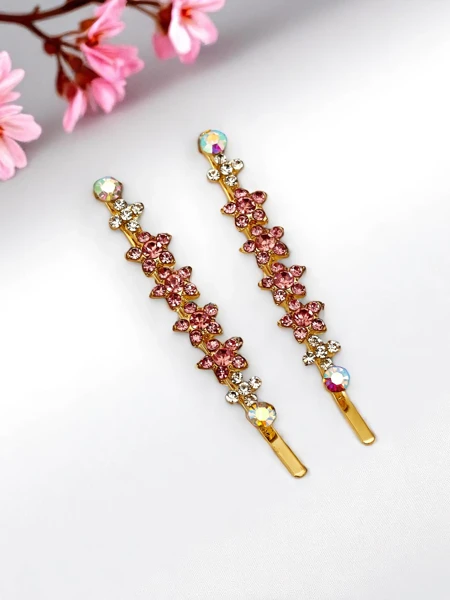 Royalfashion Matu sprādze ar rhinestone ziedu Sparkle Blossom