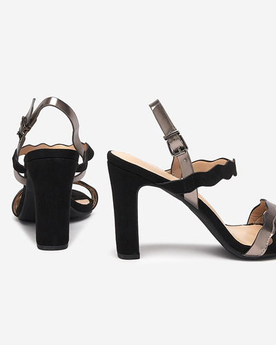 Black women's sandals on a higher post by Rudika - Footwear