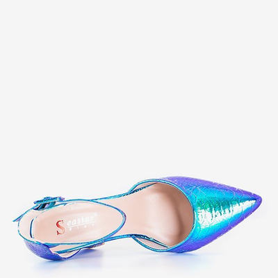Holographic blue pumps a'la snake skin Monifik - Footwear