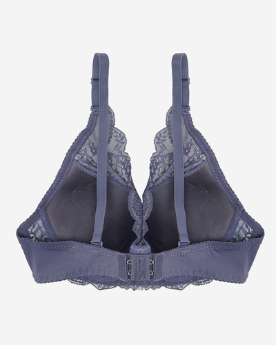 Women's push-up bra with purple lace - Underwear